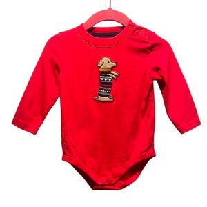 Gymboree Baby Dachshund Dog Puppy Onesie Romper Size 6-12 Months
